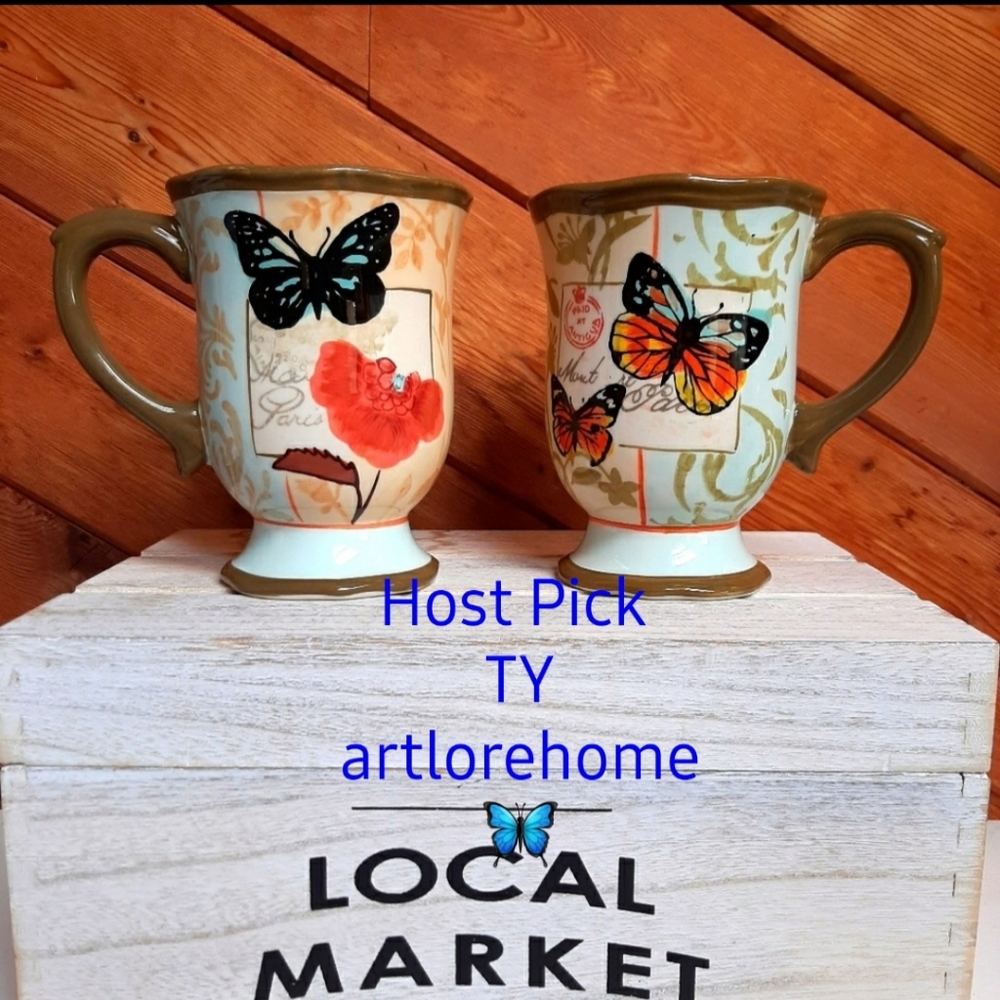 🦋HP🦋 BUTTERFLY COFFEE MUGS - Picture 1 of 10